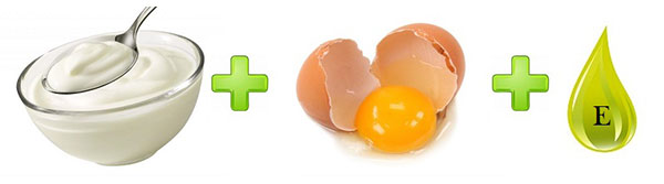 Mặt nạ trứng, vitamin e, sữa chua